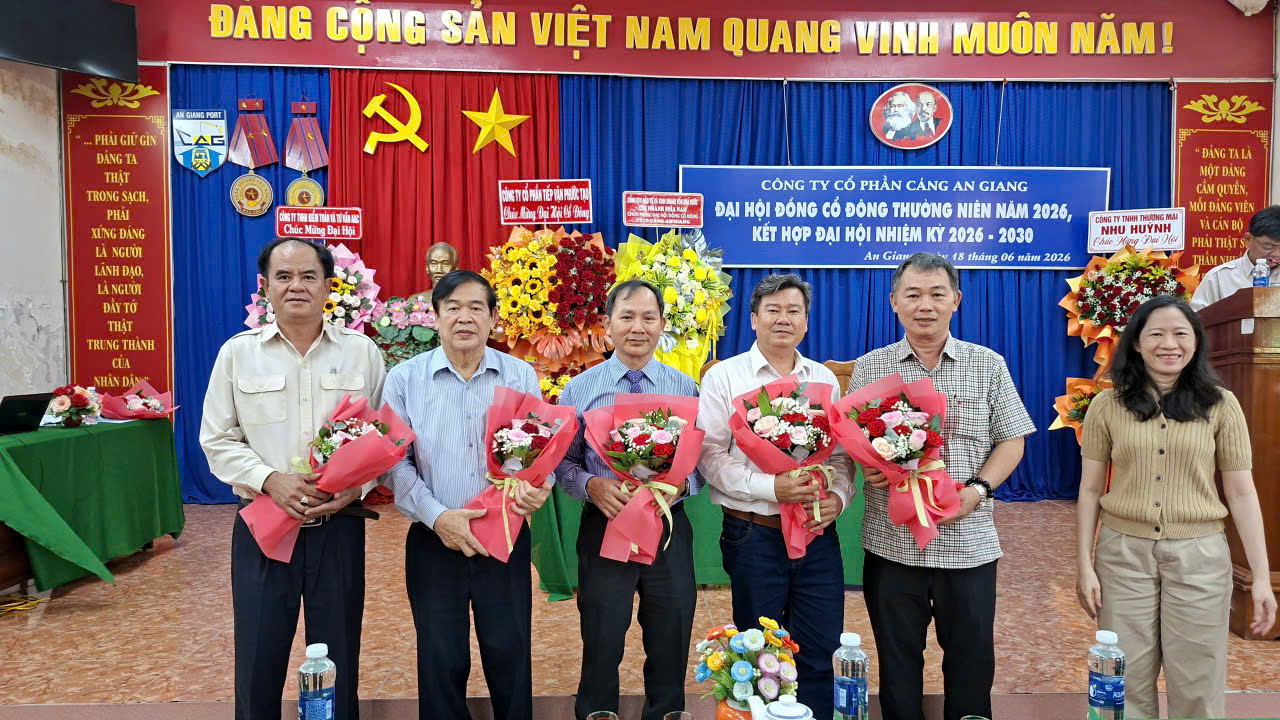 Công ty CP Cảng An Giang tổ chức thành công Đại hội đồng cổ đông thường niên năm 2026, kết hợp đại hội nhiệm kỳ 2026-2030